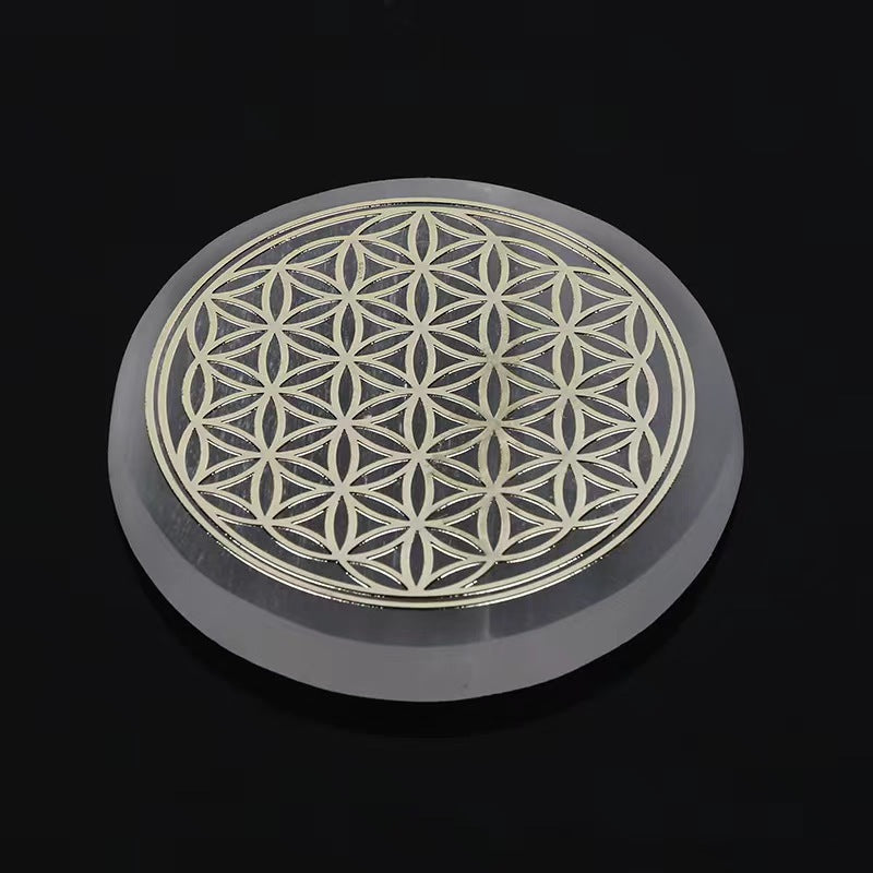 Handmade Plaster Coaster - Carved Gypsum Drink Coaster 6cm