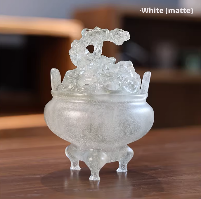 Powdered Glaze Taihu Stone Incense Burner Zen Oriental Tea Room Decor