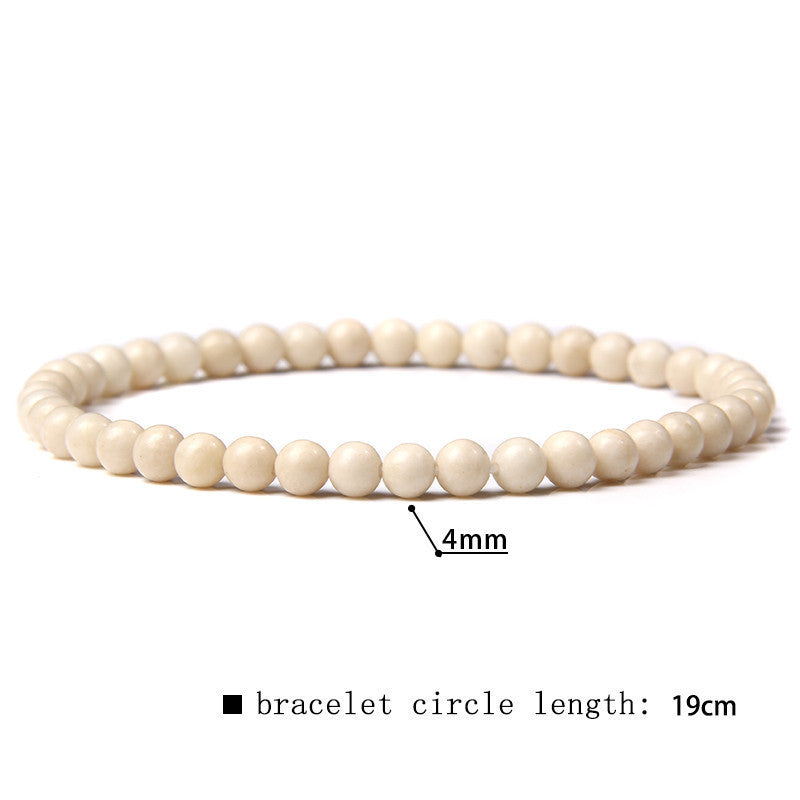 Elastic Beaded 4mm Natural Stone Beads Bracelet