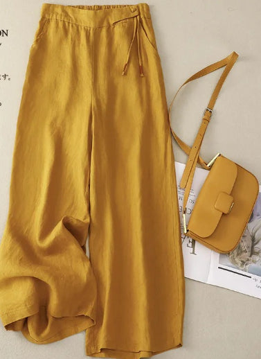 High Waist Wide Leg Pants - Loose Retro Casual Trousers for Women