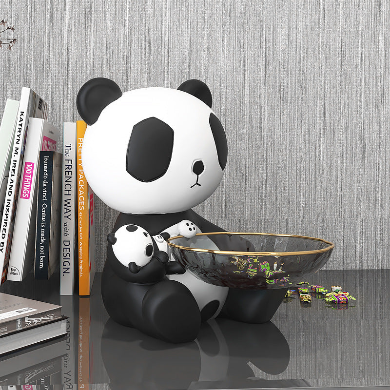 Panda Resin Decorative Tray - Modern Entryway Organizer