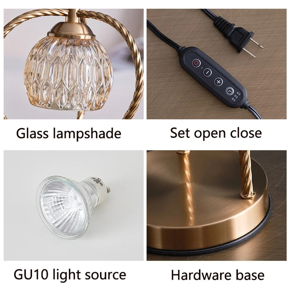 Wax Melt Warmer Lamp - Dimmable Timer Table Light with Bronze Finish