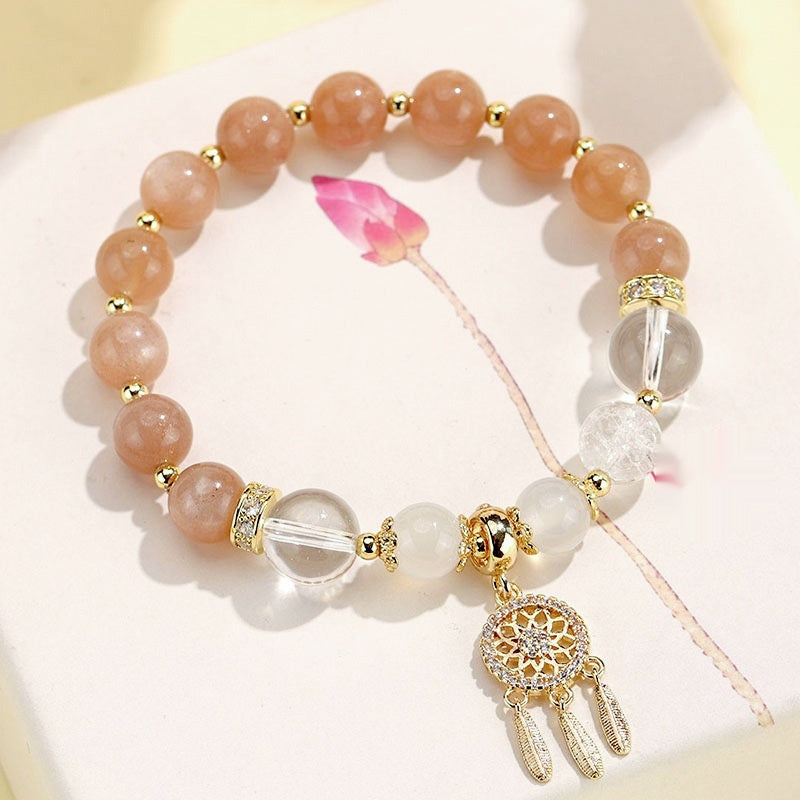 New Chinese Style White Crystal Tassel Bracelet Female Niche High Sense