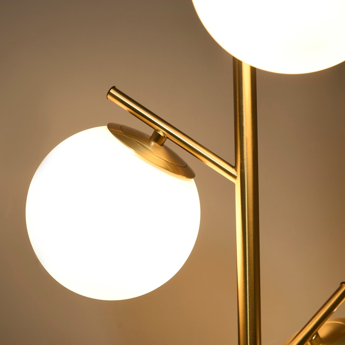 Modern 3-Light Tree Floor Lamp - Gold Globe Shade Standing Lamp