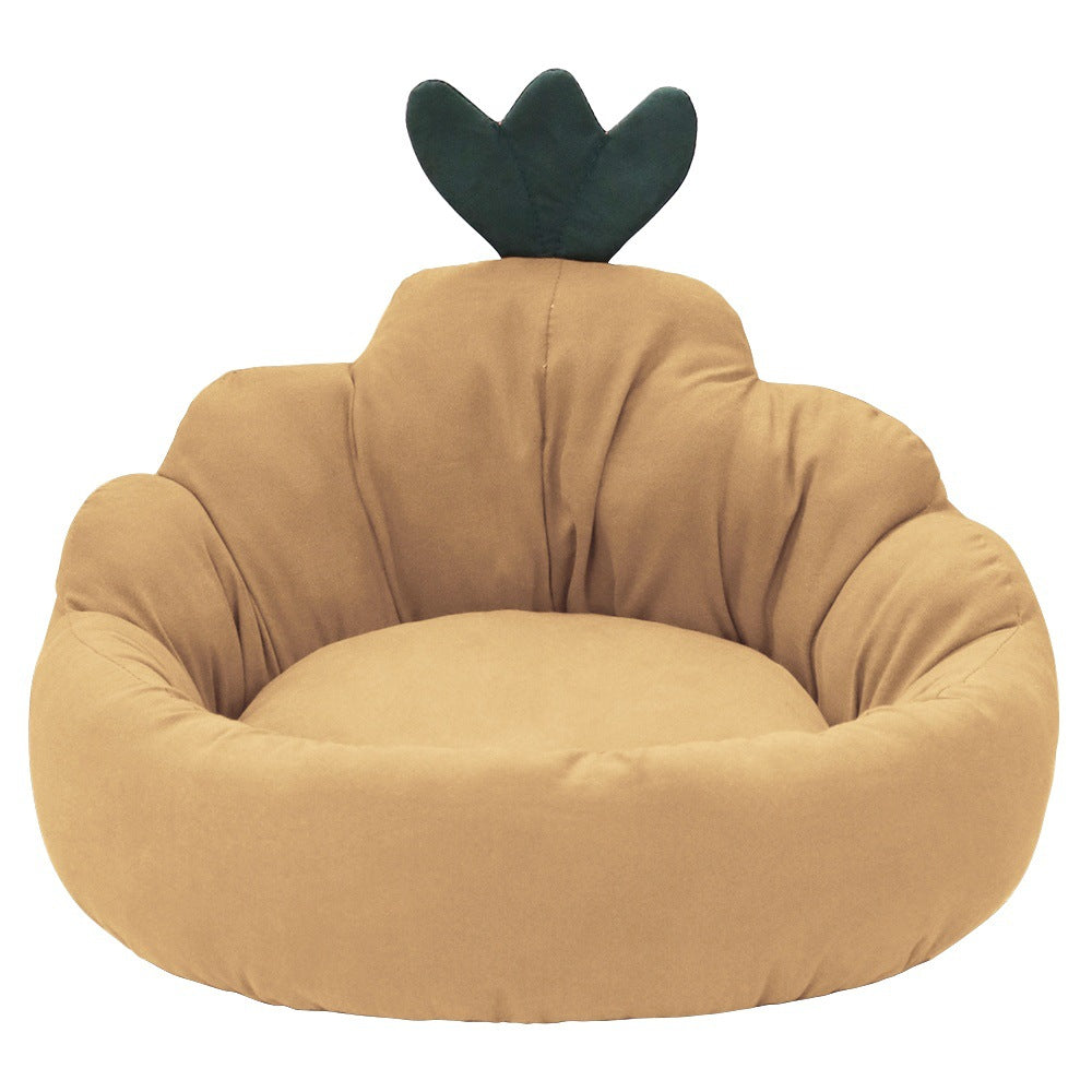 Carrot-Shaped Pet Bed - Warm Winter Dog & Cat House for Small to Medium Pets