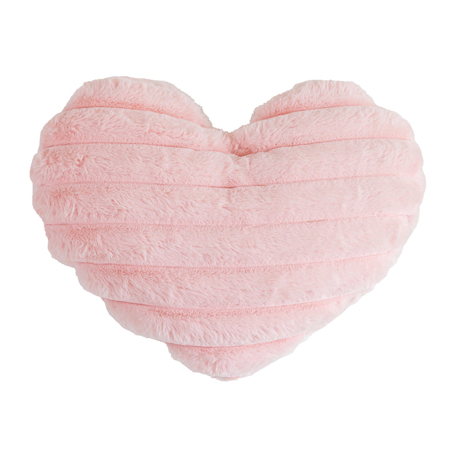 Heart-Shaped Throw Pillow - Pink Striped Decorative Cushion