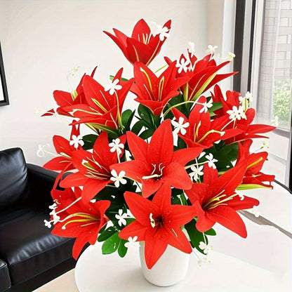 Artificial Lily Flower - Realistic Silk Lily for Home Decor & Photography