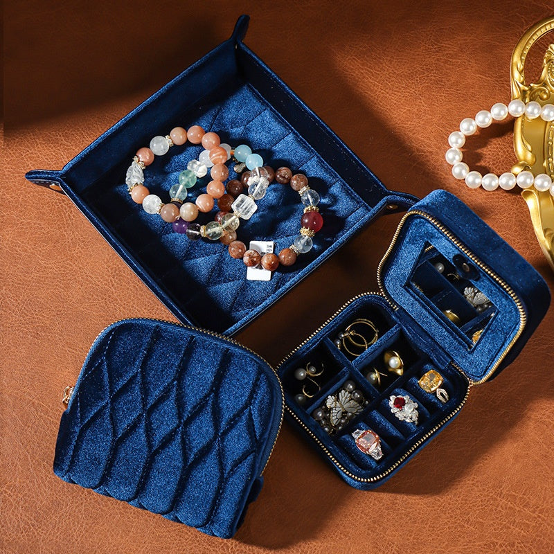 Velvet Jewelry Display Tray - Elegant Entryway Organizer for Keys & Accessories