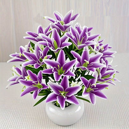 Artificial Lily Flower - Realistic Silk Lily for Home Decor & Photography