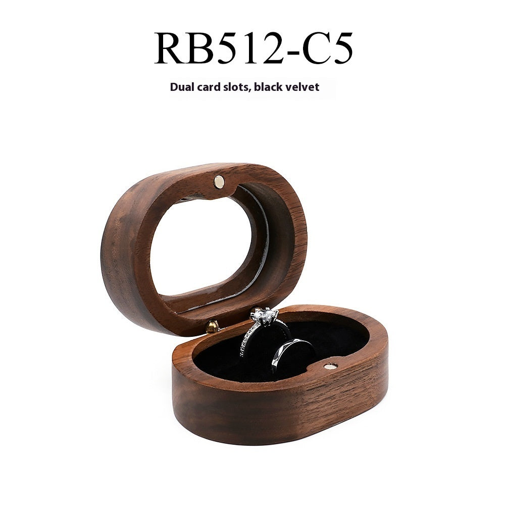 Wooden Ring Box - Retro Chinese Style Jewelry Storage