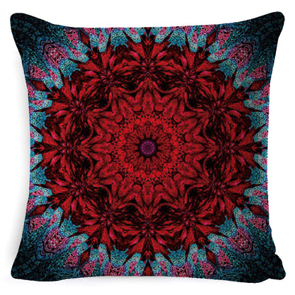 Bohemian Mandala Pillow Cover - Decorative Linen Cushion Cover 45x45cm