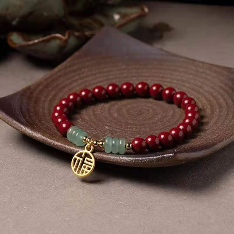 Fashion Personalized Gold Cinnabar Bracelet For Women