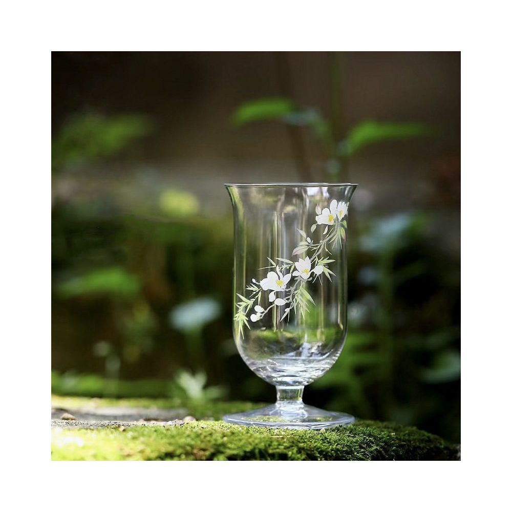 Spring Return Stickers Crystal Glass Green Tea Cup Tasting High Foot Tea Cup Fruit Cold Drink Tea Cup 200ml Cup image 5