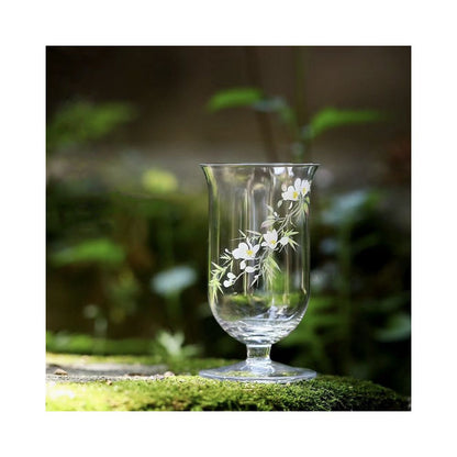 Spring Return Stickers Crystal Glass Green Tea Cup Tasting High Foot Tea Cup Fruit Cold Drink Tea Cup 200ml Cup image 5