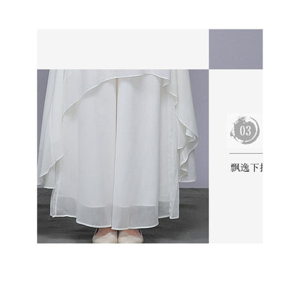 Zen Style Women's Tea Ceremony Set - White Meditation Dance Outfit