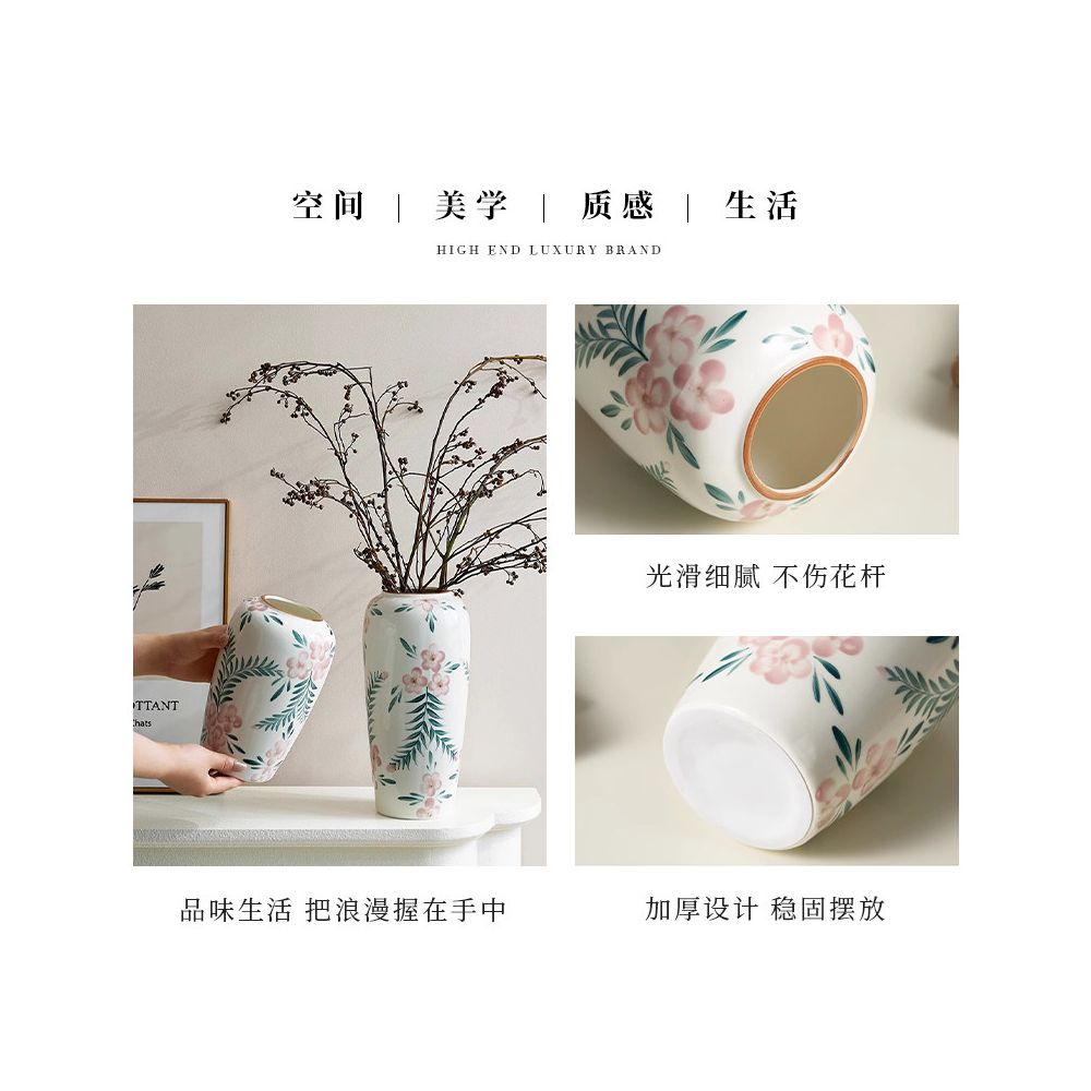 Tlife Goodwill Vase with a high end feel hand painted blue and white porcelain new Chinese retro style ceramic sentiment image 4