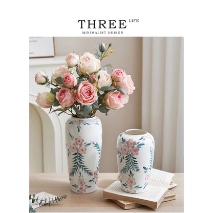 Tlife Goodwill Vase with High End Hand Painted Blue and White Porcelain Style New Chinese Retro Ceramic Affection image 0