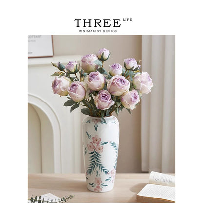 Tlife Goodwill Vase with High End Hand Painted Blue and White Porcelain Style New Chinese Retro Ceramic Affection image 2