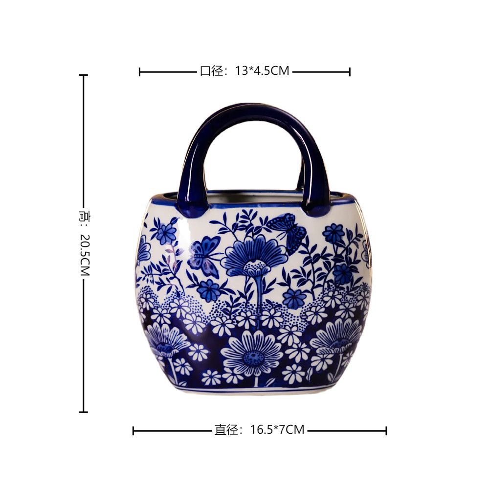 Jingdezhen Blue and White Porcelain Vase - Large Belly Ceramic Flower Vase