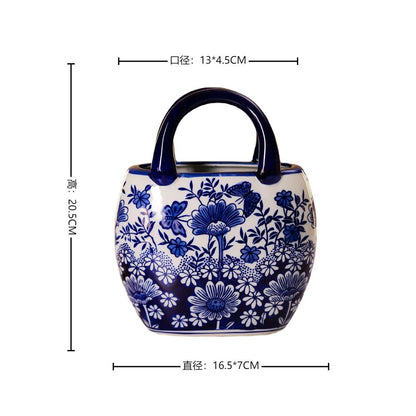 Jingdezhen Blue and White Porcelain Vase - Large Belly Ceramic Flower Vase
