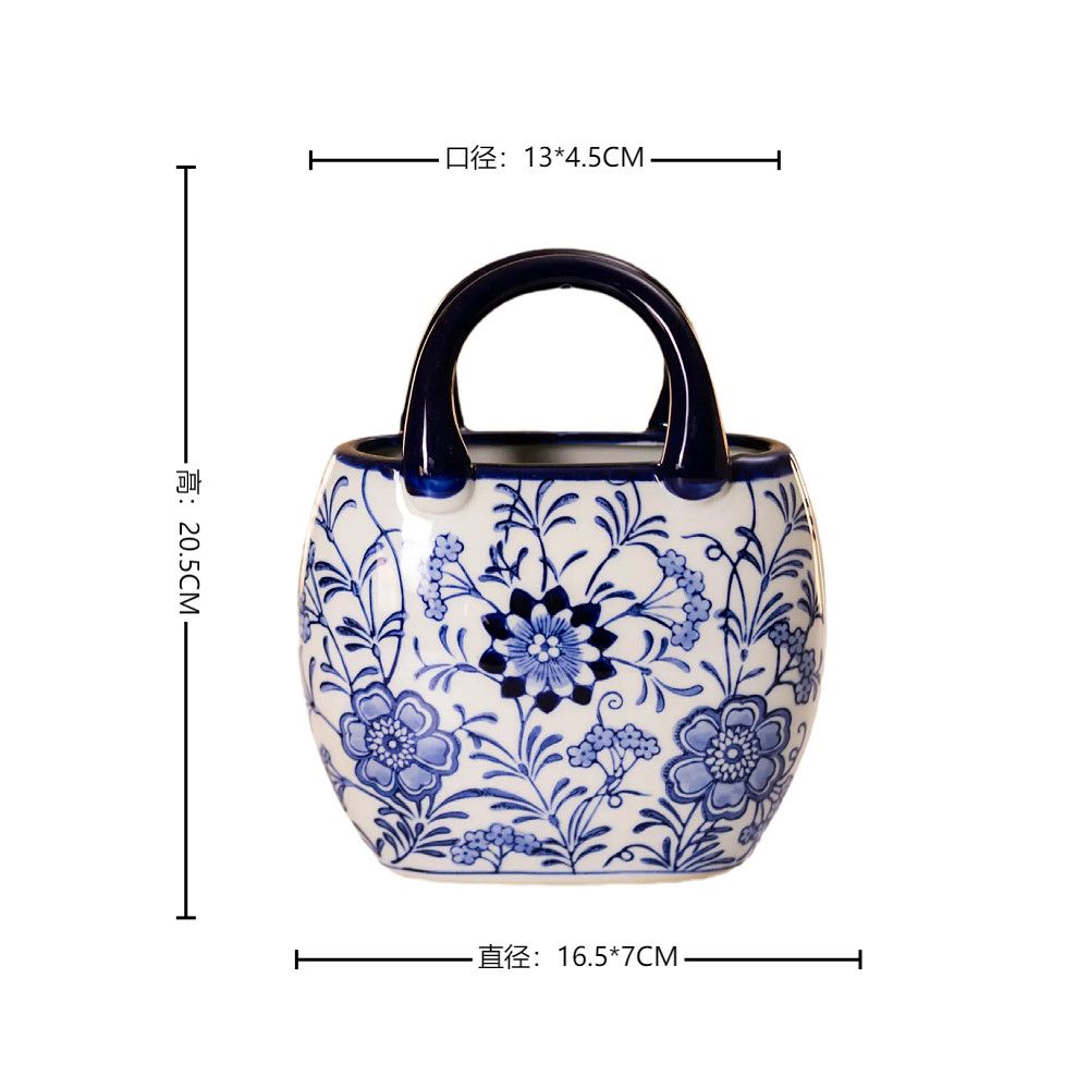 Jingdezhen Blue and White Porcelain Vase - Large Belly Ceramic Flower Vase