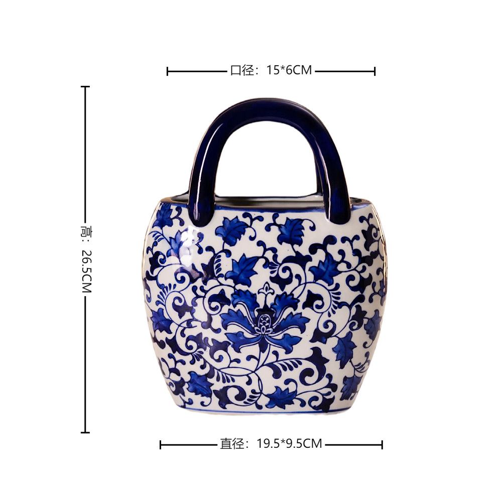 Jingdezhen Blue and White Porcelain Vase - Large Belly Ceramic Flower Vase