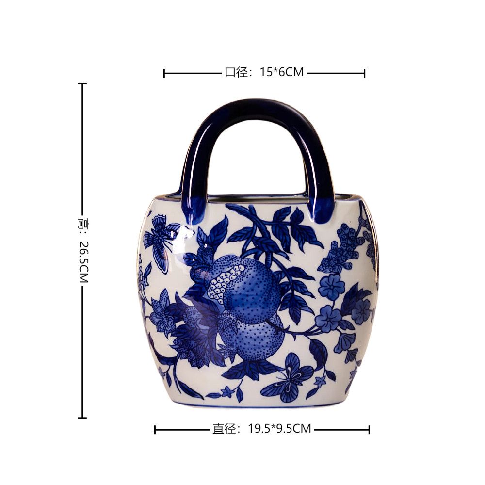 Jingdezhen Blue and White Porcelain Vase - Large Belly Ceramic Flower Vase
