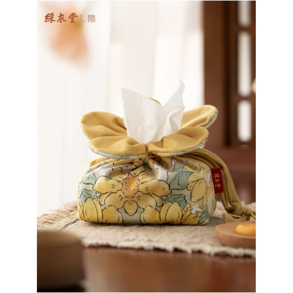 Caiyitang Ximimuzi Chinese Style Cute Flower Tissue Box Storage Box Tissue Bag Hanging Car Dormitory Living Room Women image 2