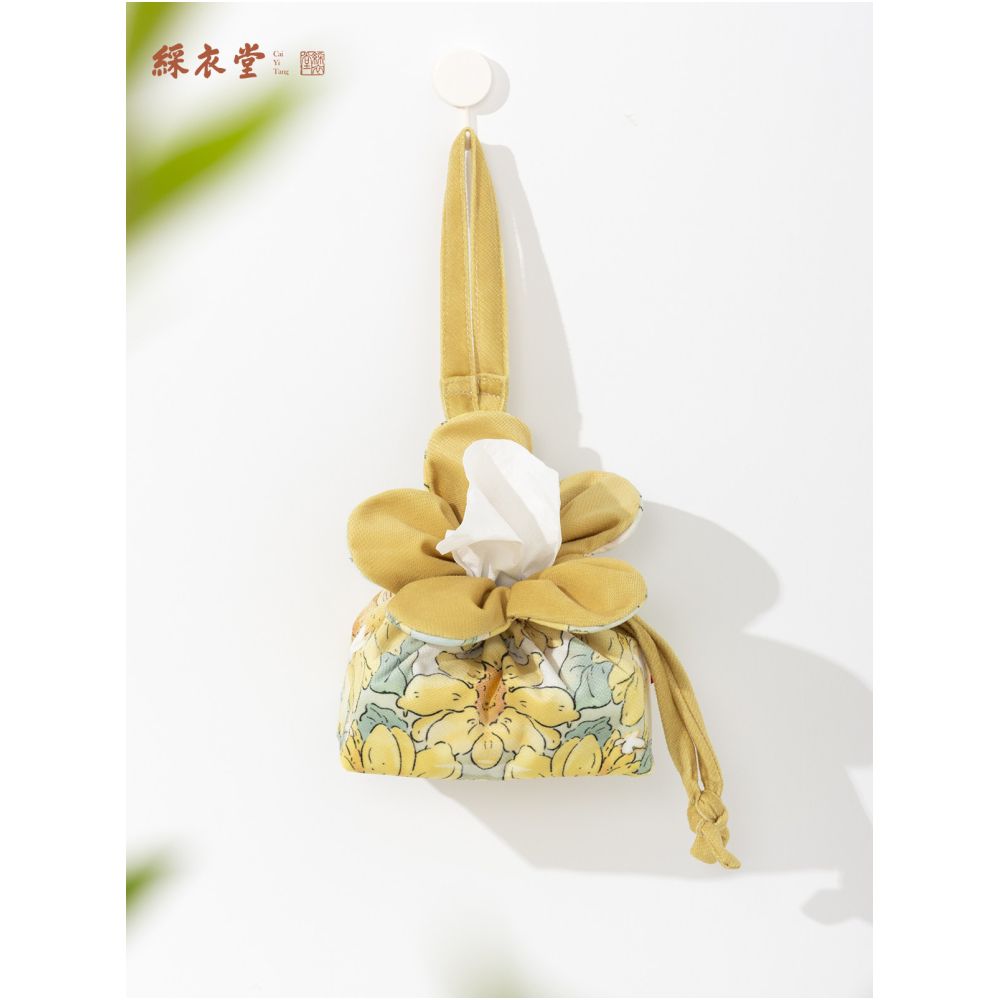 Caiyitang Ximimuzi Chinese Style Cute Flower Tissue Box Storage Box Tissue Bag Hanging Car Dormitory Living Room Women image 3