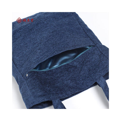 Caiyitang New Chinese Style Embroidery Elegant Double Sided Shoulder Bag Shopping Bag Tote Bag for Women Large Capacity image 4