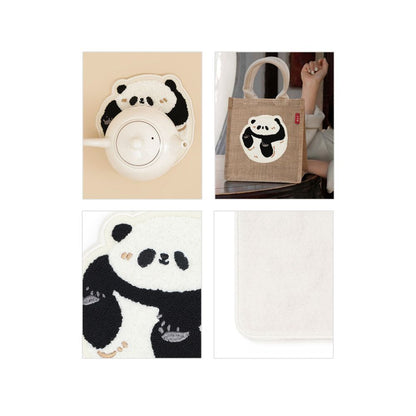 Caiyitang Cute Panda Felt Creative Coaster Tabletop Heat Insulation Mat Office and Home Anti scalding Storage Mat AC image 4