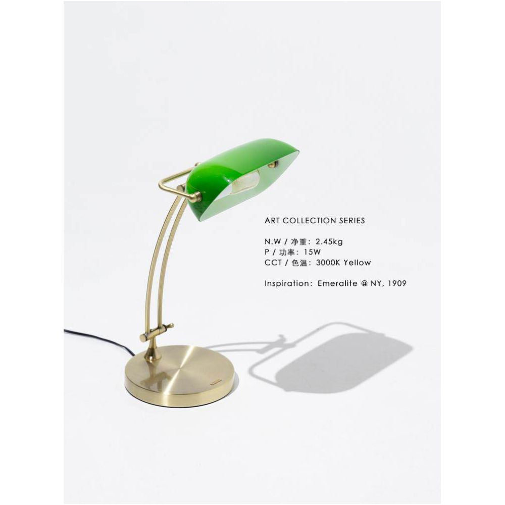 Ruona Lighting NY 1909s Emeralite Antique Table Lamp Adjustable for Study Entryway Bedside Energy Saving image 5