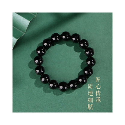 Natural black agate bracelet 6mm 8mm men s raw black agate beaded bracelet women s small beads image 3