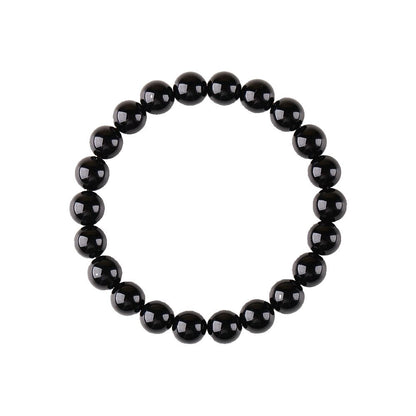 Natural black agate bracelet 6mm 8mm men s raw black agate beaded bracelet women s small beads image 4