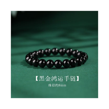 Natural black agate bracelet 6mm 8mm men s raw black agate beaded bracelet women s small beads