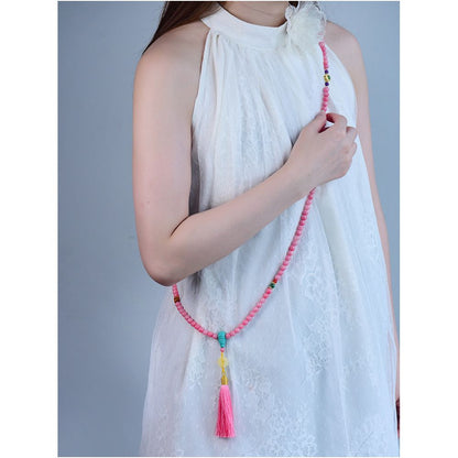 Long Chinese style crossbody chain bead back chain bead ethnic style multi circle 108 pieces bracelet hanging chain multi purpose image 0