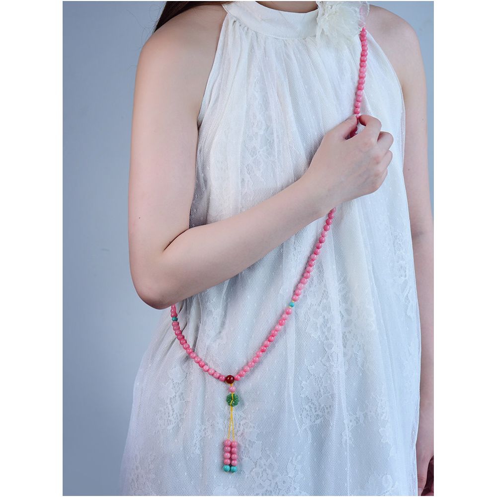 Long Chinese style crossbody chain bead back chain bead ethnic style multi circle 108 pieces bracelet hanging chain multi purpose image 1