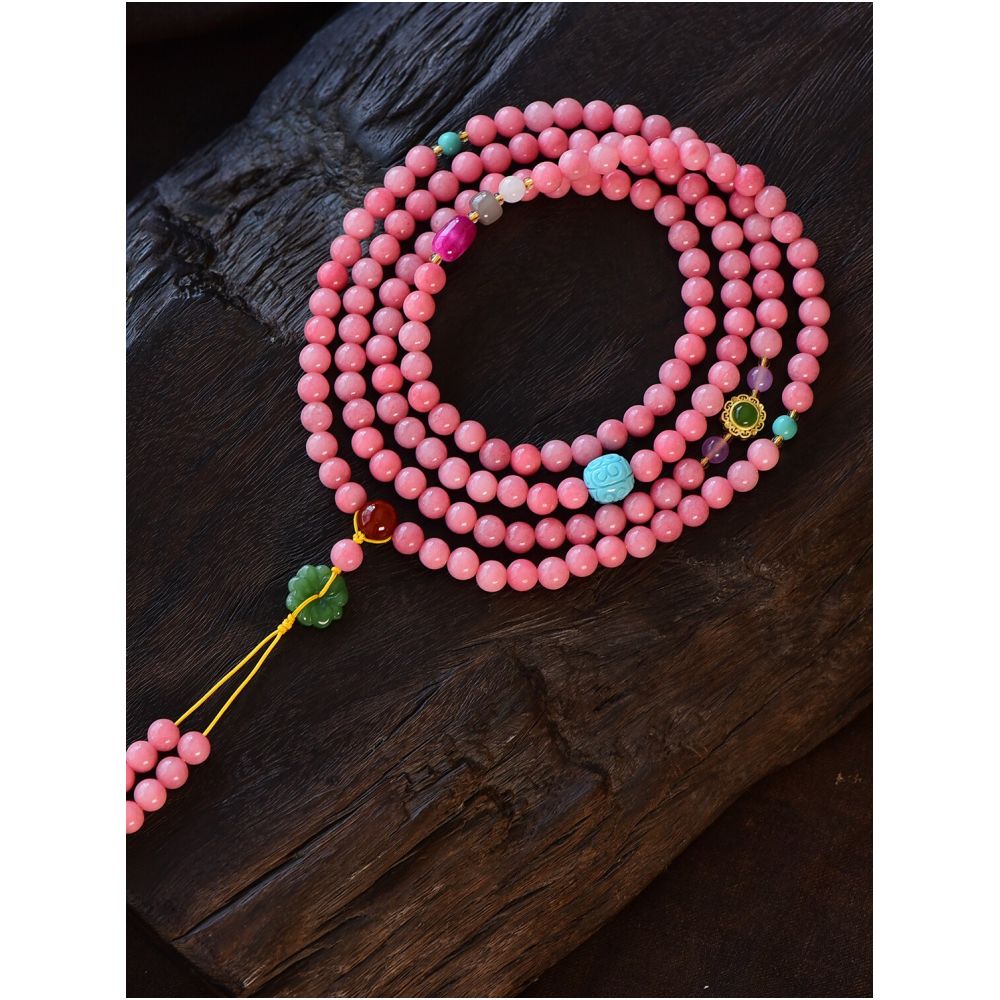 Long Chinese style crossbody chain bead back chain bead ethnic style multi circle 108 pieces bracelet hanging chain multi purpose image 3