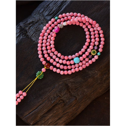 Long Chinese style crossbody chain bead back chain bead ethnic style multi circle 108 pieces bracelet hanging chain multi purpose image 3