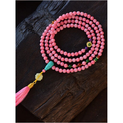 Long Chinese style crossbody chain bead back chain bead ethnic style multi circle 108 pieces bracelet hanging chain multi purpose image 4