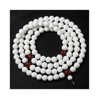 Master Buddha Beads Monk Hanging Beads White Shell Lotus Beads 108 Beads Back Clouds tassels tassels Swallowtail Joining Hands Practicing image 1