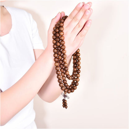 Natural Golden Sandalwood Ornamental Bracelet 6mm 8mm 10mm 108 Prayer Beads Buddha Bead Bracelet for Men and Women image 3