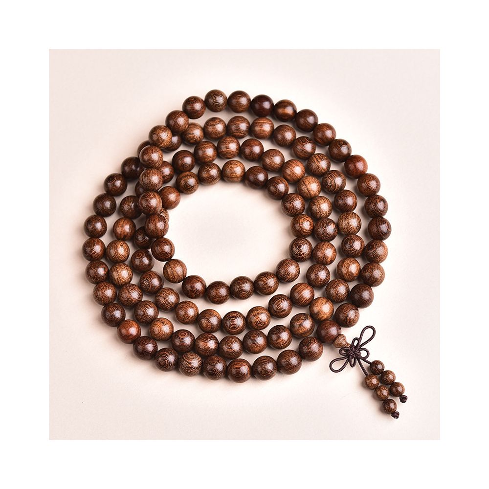 Natural Golden Sandalwood Ornamental Bracelet 6mm 8mm 10mm 108 Prayer Beads Buddha Bead Bracelet for Men and Women
