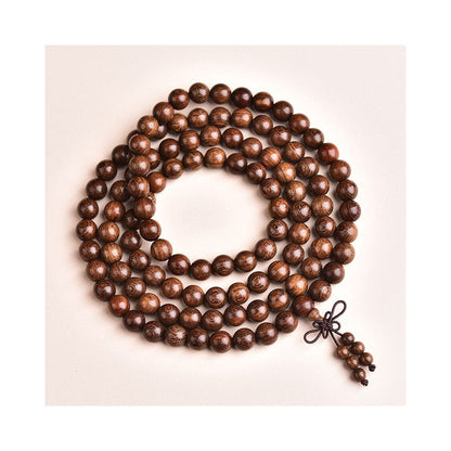 Natural Golden Sandalwood Ornamental Bracelet 6mm 8mm 10mm 108 Prayer Beads Buddha Bead Bracelet for Men and Women