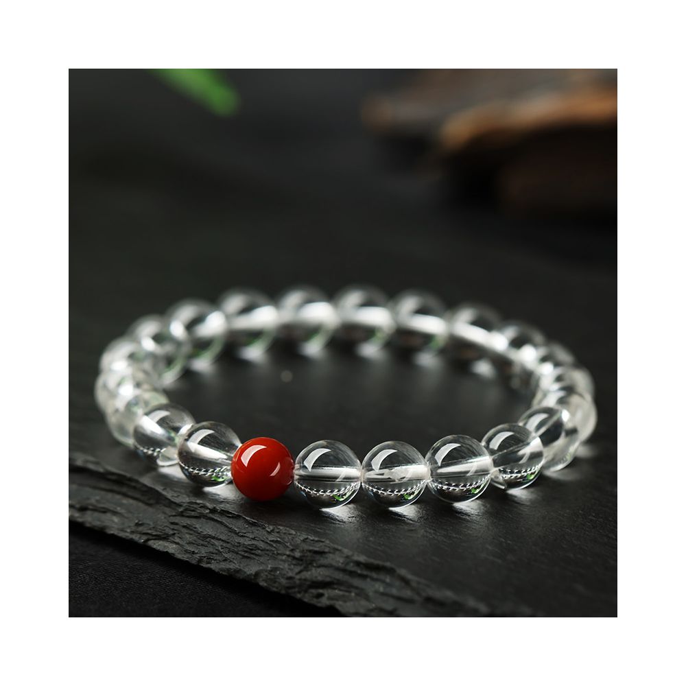 Lusi Natural White Crystal Bracelet for Women Ethnic Style Couple Single Circle Sea Blue Treasure Transport Small Fresh Bracelet image 0
