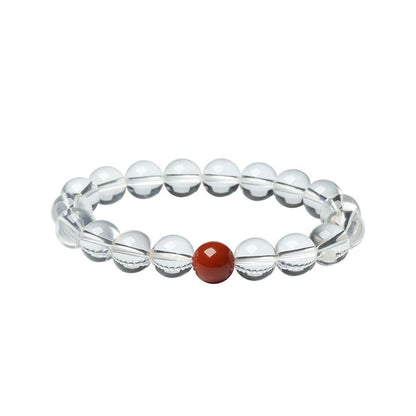 Lusi Natural White Crystal Bracelet for Women Ethnic Style Couple Single Circle Sea Blue Treasure Transport Small Fresh Bracelet image 4