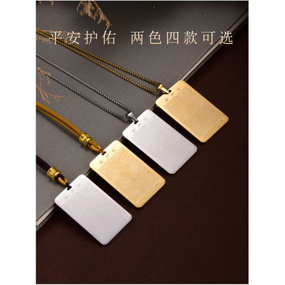 Titanium steel full text Shurangama Mantra 2622 word pendant necklace for men and women universal binding amulet image 3