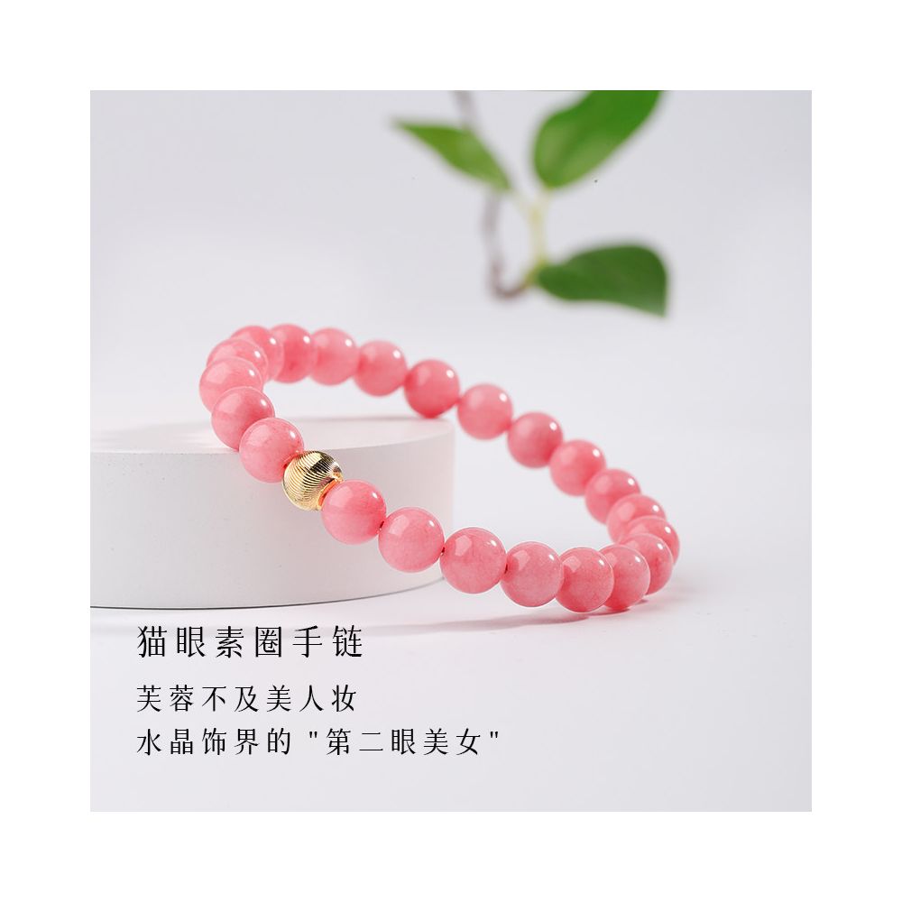Red patterned stone bracelet 4 8mm red patterned stone bracelet peach blossom simple single circle crystal jewelry birthday gift for women image 3