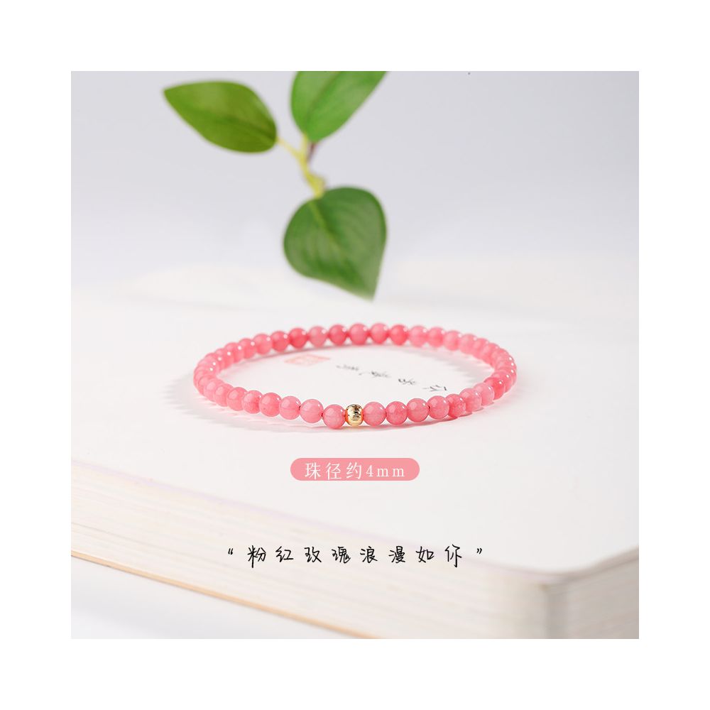 Red patterned stone bracelet 4 8mm red patterned stone bracelet peach blossom simple single circle crystal jewelry birthday gift for women