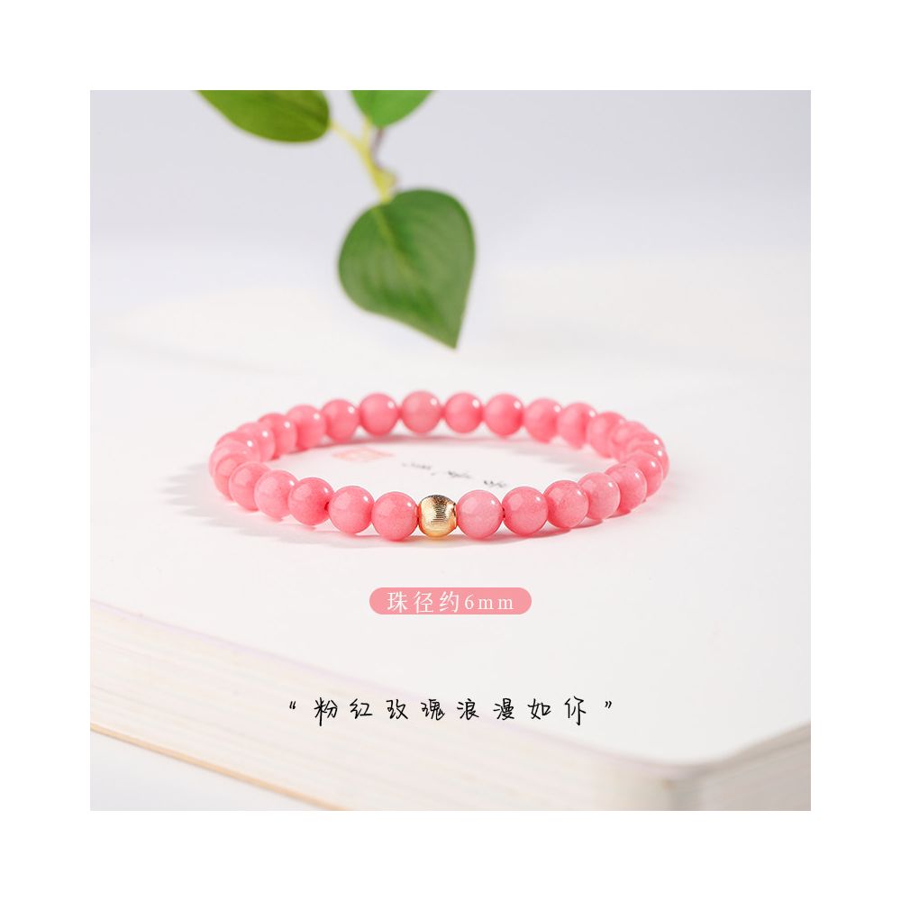 Red patterned stone bracelet 4 8mm red patterned stone bracelet peach blossom simple single circle crystal jewelry birthday gift for women